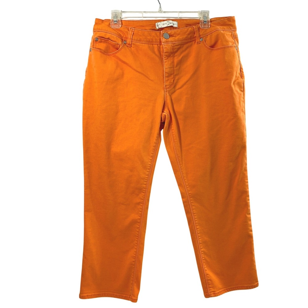 C.‎ Est. 1946 Denim Womens Orange Cropped Jeans Size 14 Contemporary Stretch